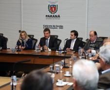 Governador Beto Richa durante reunião de apresentação do Plano de Investimentos da Rumo ALL na malha ferroviária do Paraná.Curitiba, 16/06/2016.Foto: Orlando Kissner/ANPr