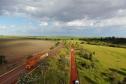 Vista áerea da linha ferroviária