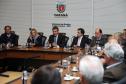 Governador Beto Richa durante reunião de apresentação do Plano de Investimentos da Rumo ALL na malha ferroviária do Paraná.Curitiba, 16/06/2016.Foto: Orlando Kissner/ANPr