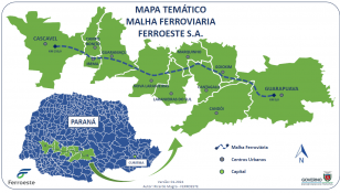MAPA TEMÁTICO MALHA FERROVIARIA FERROESTE S.A.