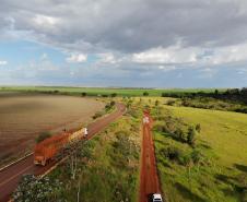 Vista áerea da linha ferroviária