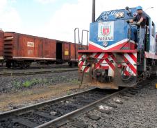 A Ferroeste (Estrada de Ferro Paraná Oeste S.A.) comemora os números recordes conquistados em 2018. Pelos 250 quilômetros da ferrovia entre Cascavel e Guarapuava serão transportadas 826 mil toneladas úteis (TUs) até 31 de dezembro, o que representa um crescimento de 15% em relação a 2017.  -  Foto: Jorge Woll/DER