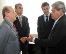 Governador do Paraná, Beto Richa durante reunião com os governadores do Codesul, do Rio Grande do Sul,  Tarso Genro, de Santa Catarina, Raimundo Colombo, do Mato Grosso do Sul, André Pucinelli.Curitiba, 04.04.2012.Foto: AENotícias