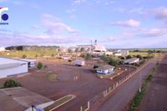 Vista aérea do terminal de cargas da Ferroeste em Cascavel
