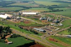 Vista aérea do terminal da Ferroeste, em Cascavel.  