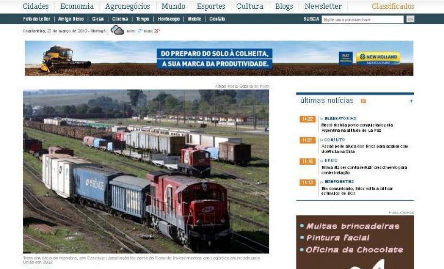 Governo federal quer licitar extensão da Ferroeste em maio Governo federal quer licitar extensão da Ferroeste em maio