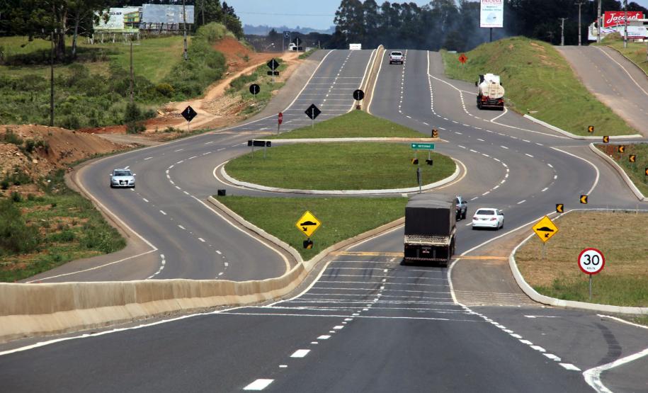 A obra de duplicação de 6,7 quilômetros da BR-277, entre Guarapuava e Relógio, nos Campos Gerais, está concluída.Foto: Jorge Woll/DER