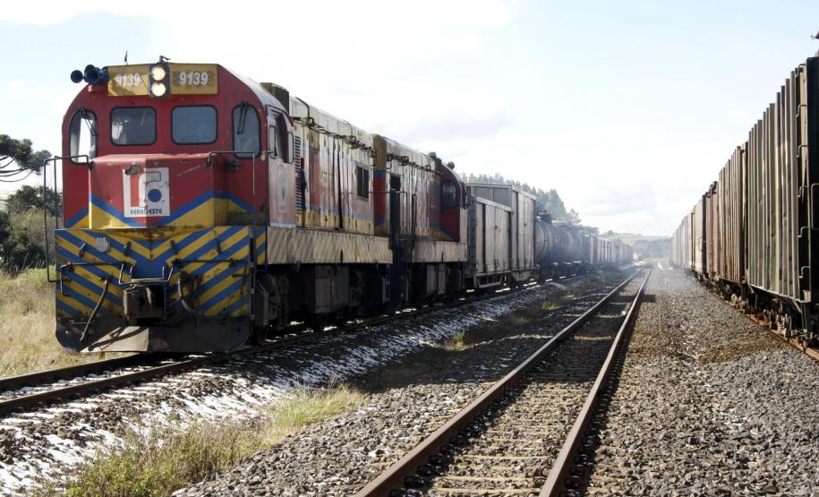 Ferroeste - Oficina - Oficina e patio de manobras da Ferroeste em Guarapuava. Foto Jorge Woll - SEIL/DER